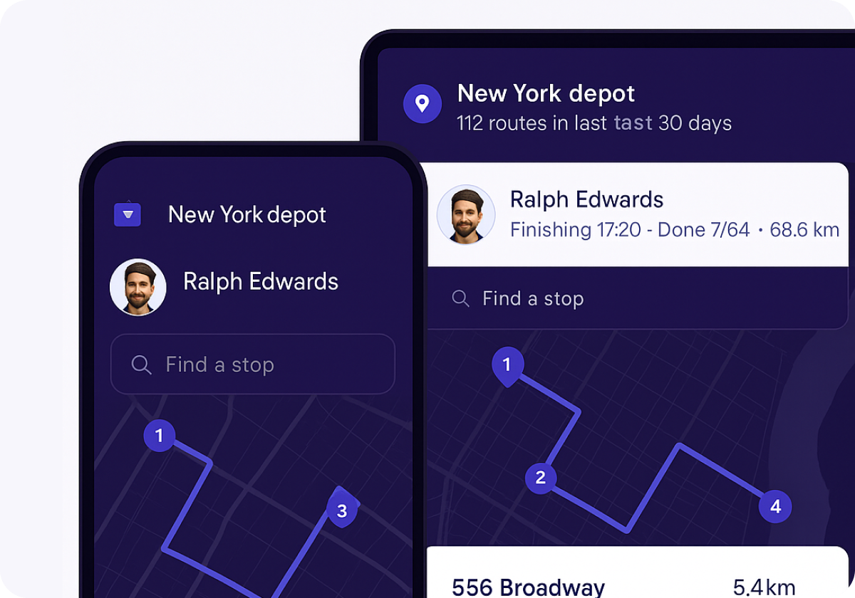 Fleet Visibility & Live Tracking App Screens
